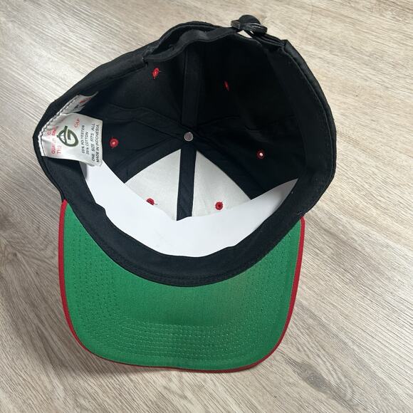VTG Chicago Bulls Strapback Hat NBA Basketball Black Red Plain Logo The G Cap - Picture 3 of 8